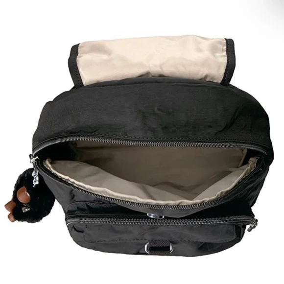 Kipling Queenie Backpack Black Tonal School Travel Gym NWT - Picture 3 of 11